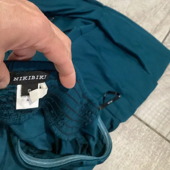 Nikibiki Strapless Teal Dress with Glitter Details size medium #4 - Picture 5 of 5